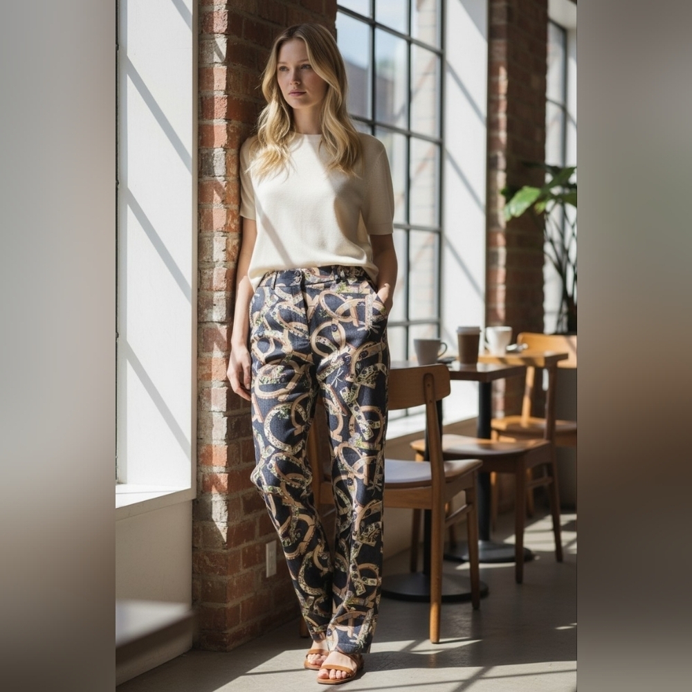 SUPER EUC Salvatore Ferragamo Logo Print Jeans Pants US sz8